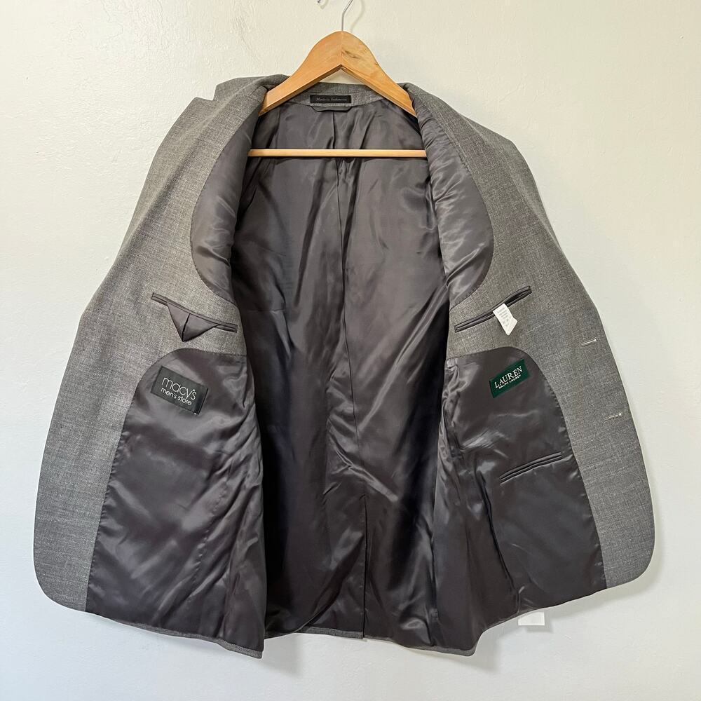 Lauren Ralph Lauren UltraFlex Heathered Blazer Size 40 Gray Classic Men’s NWT - Picture 13 of 13